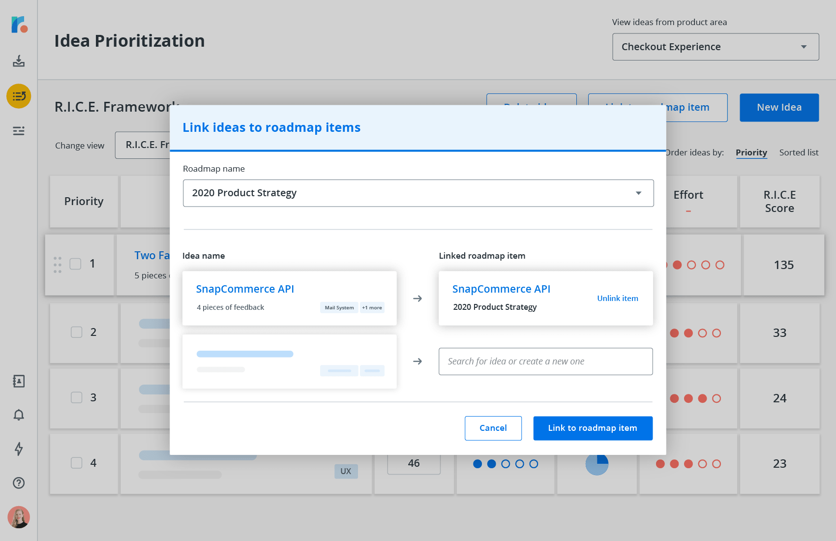 Roadmunk feedback portal